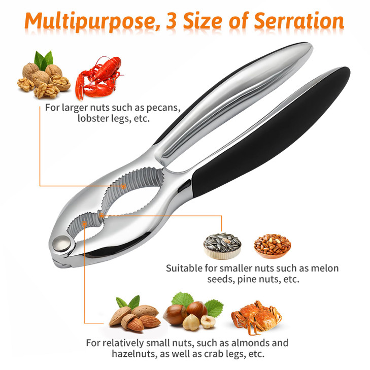 Crab crackers and tools, Crab and Lobster Seafood Tool Set, 3-Piece Easy-to-Use Heavy Duty Multipurpose Lobster Claws and Pick Set, Non-Slip Handles