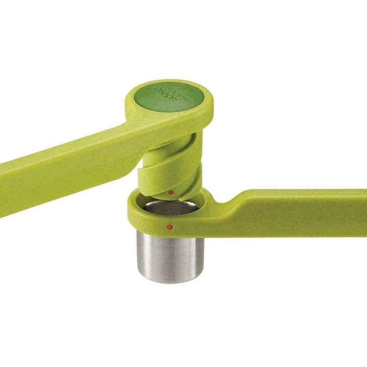 Joseph Joseph Helix Garlic Press Mincer Ergonomic Twist-Action Hand Juicer Stainless Steel, Green