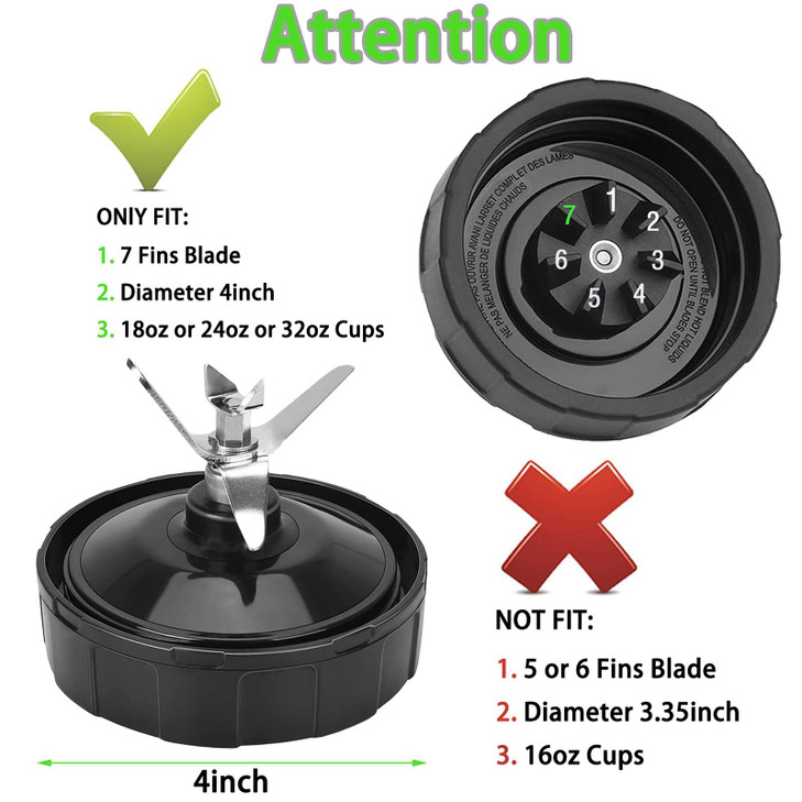 7 Fins Blender Blade Compatible with Ninja BN401 BN751 BN801 BL480-30, Ninja Blender Replacement Parts for Auto iQ BL682-30 BL642-30 BL687CO-30 BL482
