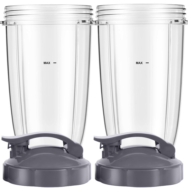 LVAINIT Blender Cups 24oz Cups with Flip-Top To-Go-Lids Fit for NutriBullet Blender 600W Pro 900W NutriBullet Replacement Parts