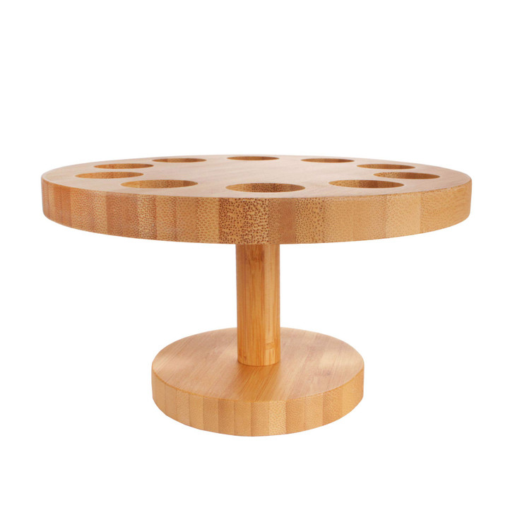 BambooMN 7.25 Inch Natural Bamboo Circle Food Cone Display Tamaki Stand for Restaurants, Catered Events, Party or Buffets, Holds up to 10 Cones