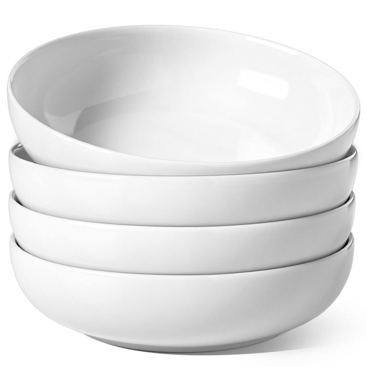 LE TAUCI Pasta Bowls 45 oz, Salad Bowls Set for Serving Soup, Pasta, Noodle, Dinner, Large Kitchen Bowl Plates, Microwave Safe - 8.5 Inch, Set of 4,