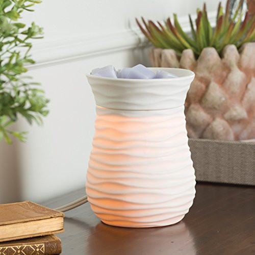 Candle Warmers ETC. Illumination Fragrance Warmer- Light-Up Warmer for Warming Scented Candle Wax Melts and Tarts or to Freshen Room, White Harmony