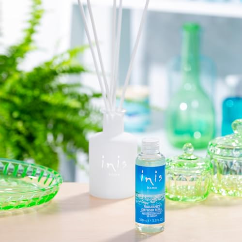 Inis the Energy of the Sea Reed Diffuser Set - Oil Diffuser - Ocean Fresh Fragrance for Home - Includes Fiber Reed Sticks, Fragrance Oil & Glass Bott