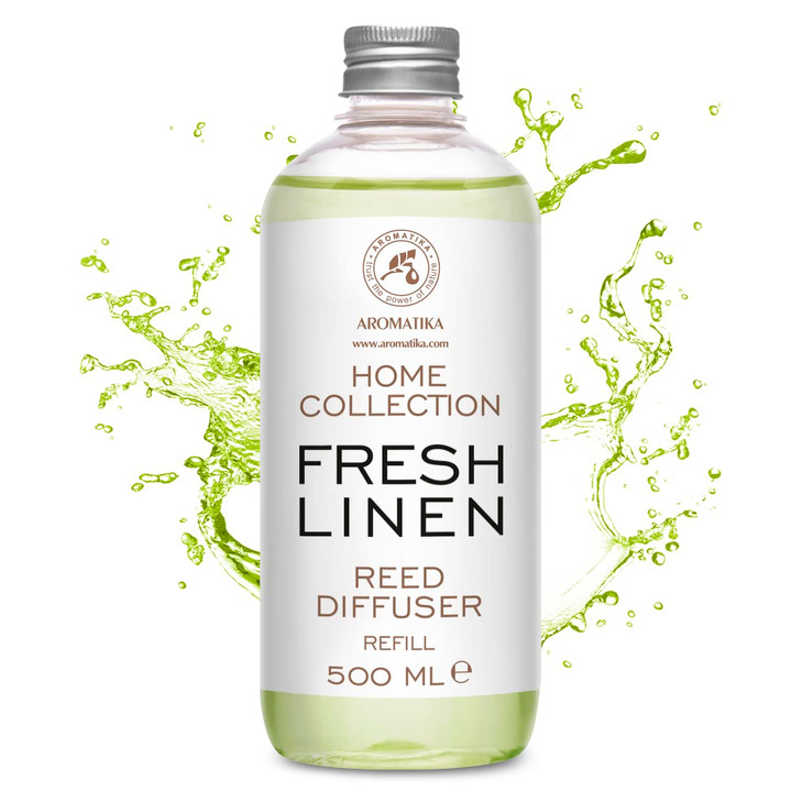 Reed Diffuser Refill Fresh Linen 17.0 Fl Oz (500ml) - Room Diffuser Refill - Home Fragrance - Scented Diffuser - Fresh Aroma - Room Fragrance - Fresh