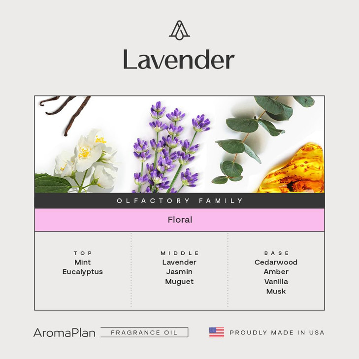 AromaPlan Hotel Scents Lavender 5 Fl Oz (148ml), Home Luxury Aroma & Hotel Fragrance Diffuser Oil- Hotel Diffuser Oil for Aromatherapy- USA Made, Big