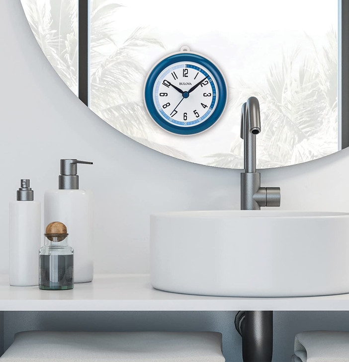 Bulova Shower Wall Clock, Model C4882 | Waterproof Design | Suction Cup Mount | Temperature Display | Easy-to-Read Digital Display