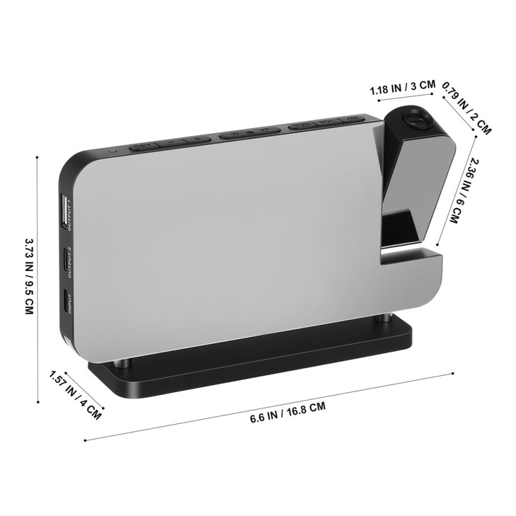 Cabilock Projection Alarm Clock for Bedroom Ceiling, 180° Rotatable Time Projector with 10 Colors RGB Night Light, Digital Led Display Clock with USB