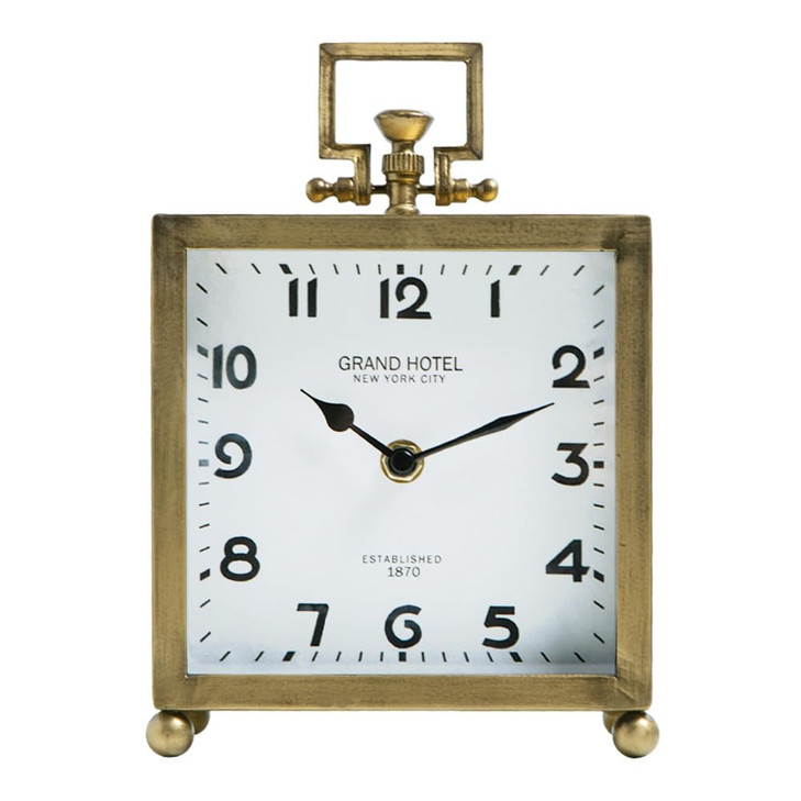 NIKKY HOME Gold Table Clock, Silent Non-Ticking Classic Battery Operated Decorative Mantel Desk Shelf Clock for Living Room Decor