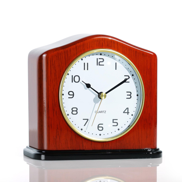 AYRELY® Mantel Clock, Handcrafted Solid Wood Desk Clock with Silent Movement, Piano-Gloss Finish, Elegant Table Clock for Fireplace, Bedroom, Office