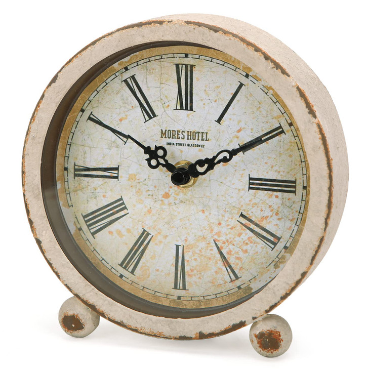 NIKKY HOME Vintage Table Clock, Metal Desk Clocks Retro Non-Ticking Clock Antique Non-Alarm Desk Clocks for Bedroom Living Room Indoor for Home Decor