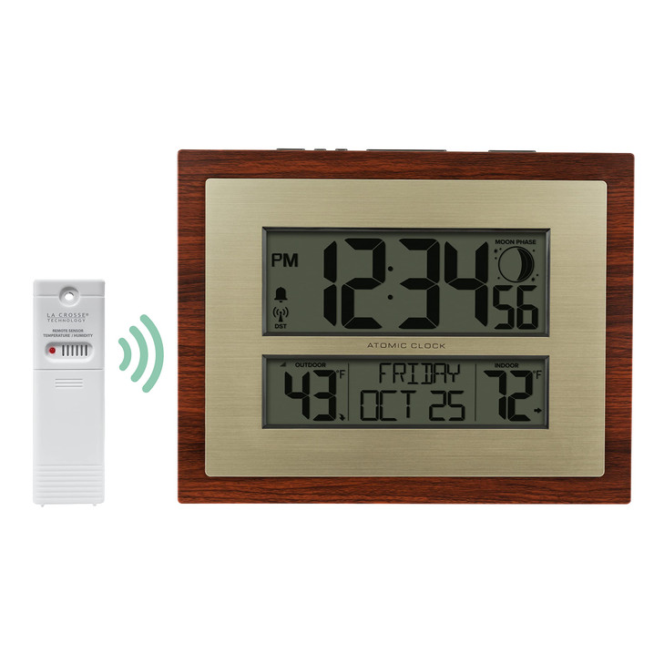 La Crosse Technology Atomic Digital Wall/Table Clock, 11" x 8.54" (513-23137-INT)