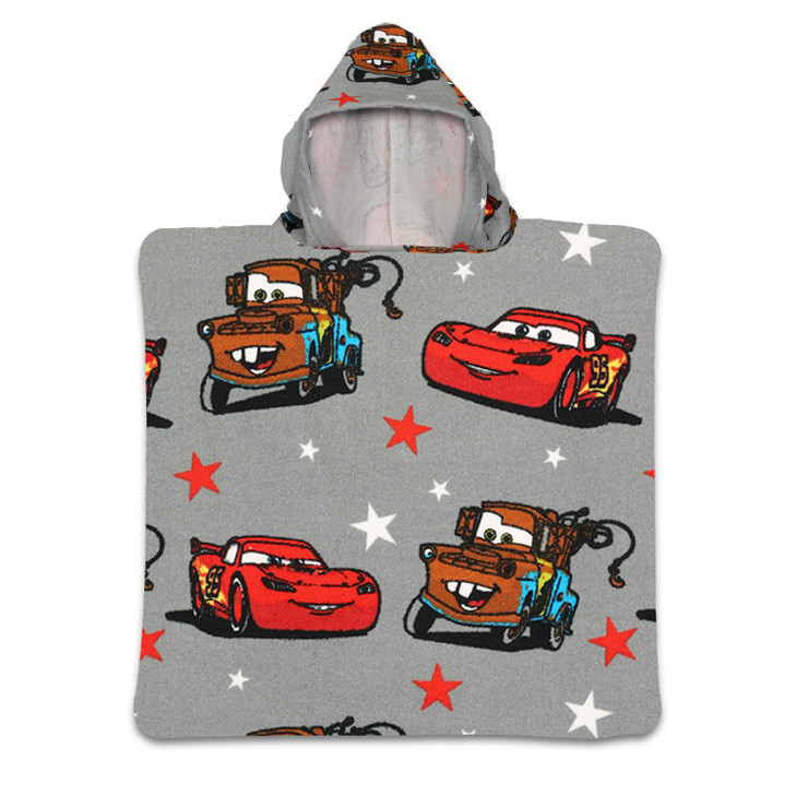 Disney Cars Hooded Towel Set for Kids, Girls, Boys - Lightning McQueen Bath Towel Poncho Bundle with Stickers, More | Disney Cars Bathroom Set