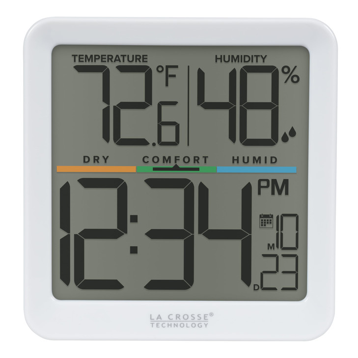La Crosse Technology 302-1408-TBP Indoor Comfort Meter with Time & Date