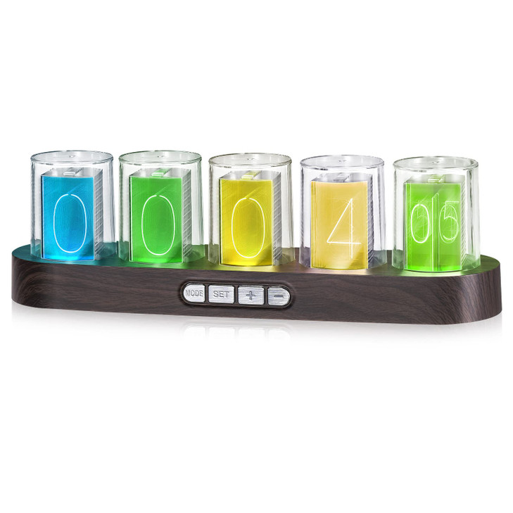 Cadmos Nixie Tube Clock.Glow Tubes Analog Clock.Creative Retro Digital Variable Color.Exquisite Desktop Decoration- Gift Idea-No Assembly Required (I