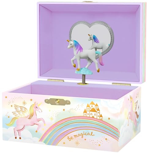 Giggle & Honey® Musical Jewelry Box for Girls - Kids Jewelry Box, Unicorn Toys for Girls 4-6, Unicorn Gifts