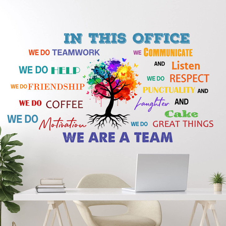 Chinco Office Inspirational Wall Decals Office Wall Decor for Quotes Positive Sayings Peel and Stick Workplace Stickers Motivational Teamwork Company