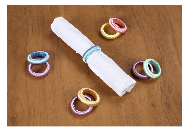 ALPHA Living HOME 24-Piece Yarn Wrap Napkin Rings - Decorative Napkin Rings,Bulk Napkins - Modern Table Décor for Every Occasion - Wedding Holidays D