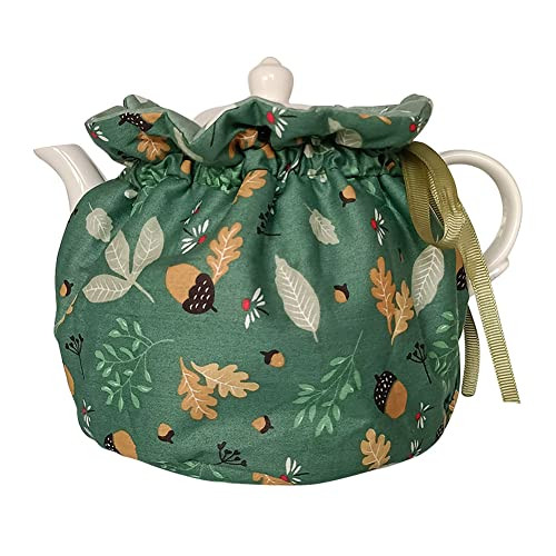 Cotton Tea Cozy, Teapot Cozies with Hazelnuts Leaves Dust Proof Insulated Teapot Cover Keep Tea Warm Home Kitchen Table Decorative Accessories Tea Ke