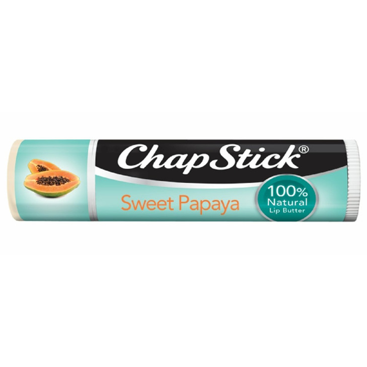 ChapStick Papaya 100% Natural Lip Butter Tube, Lip Balm - 0.15 Oz, Non-Tinted, Sweet Papaya
