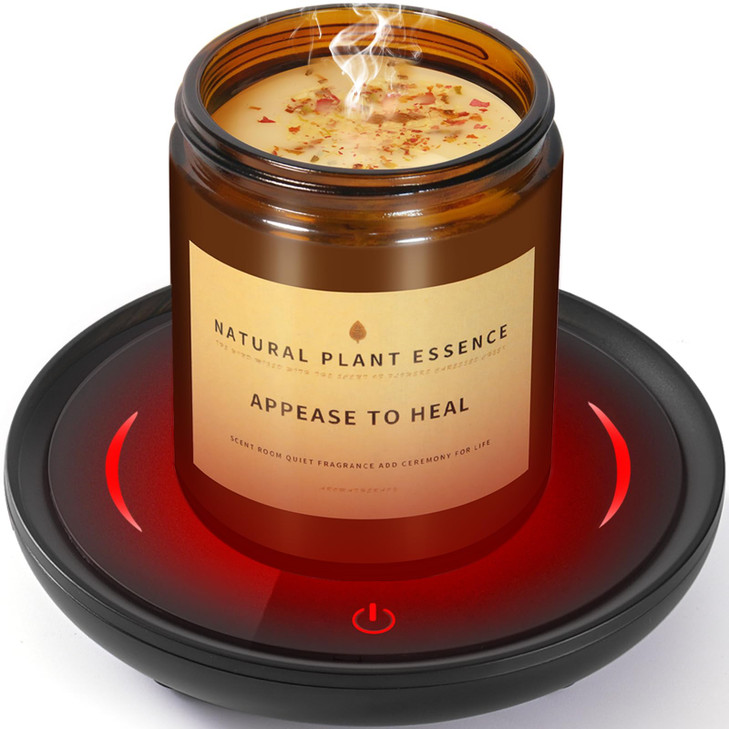 PUSEE Large Candle Warmer Plate with 6H Auto Shut Off, Coffee Mug Warmer with 3 Temp Settings,Wax Candle Warmer Safely Releases Scents Without a Flam