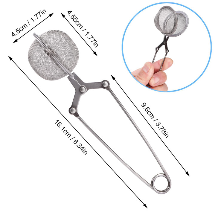 Tea Strainers for Loose Tea, 4 Pack Tea Infuser with Handle Fine Mesh Tea Ball Filter Tea Diffusers Steeper for Loose Leaf Tea, Spices, Seasonings