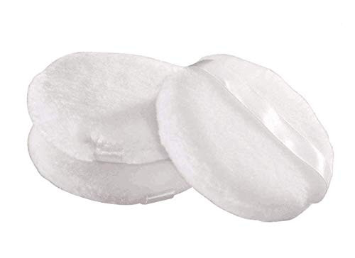 3PCS Women Lady Girls White Super Soft Plush Round Velour Loose Powder Puff with Ribbon Skin Care Facial Makeup Cosmetic Powder Puff - 3.15" Diameter