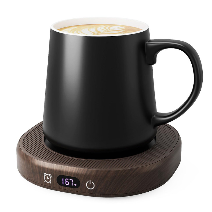 Coffee Mug Warmer & Mug Set for desk, Smart Auto Shut Off Electric Cup Warmer for Office & Home, 4-Temperature Setting Coffee Heating Mug Candle Heat