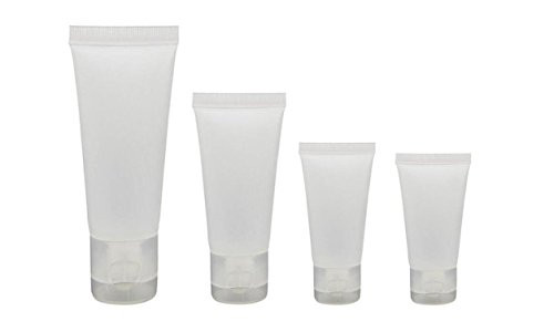 20PCS Empty Refillable Translucent Frosted Plastic Travel Cosmetic Make up Soft Tubes Container Bottle with Flip Cap Shower Lotion Cleanser Packing S