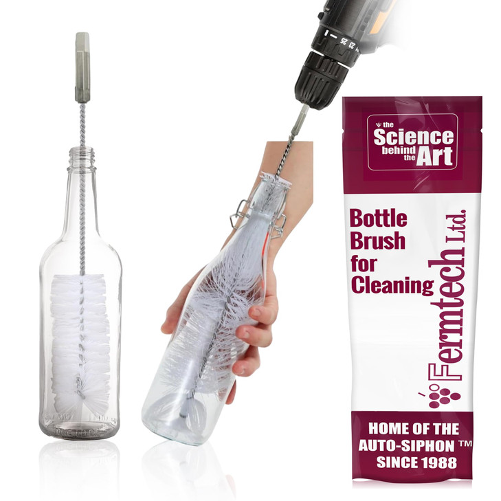 Drill Bit Attachment Bottle Washer. Wine/Beer Bottle Brush for Cleaning. Clean any Cup, Sillicone Water Bottles, Stainless Steel Vacuum Tumblers.