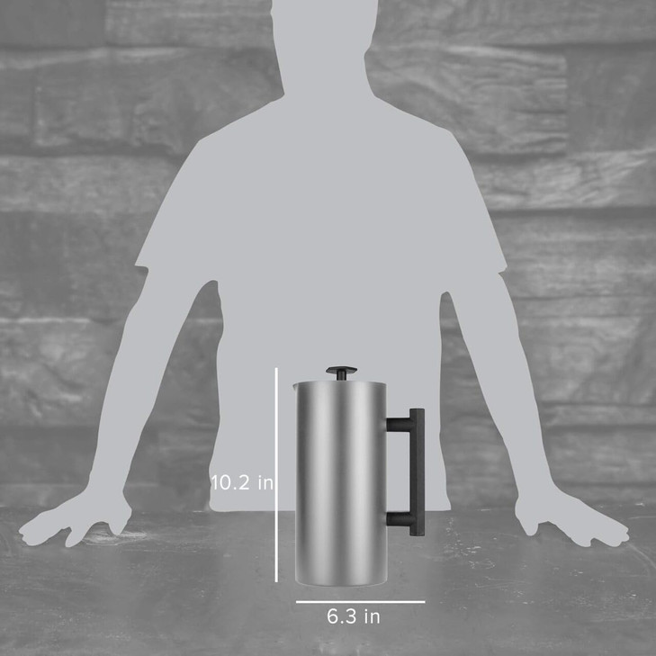 ESPRO P6 32 Ounces French Press Coffee Maker, Double Walled Stainless Steel Insulated, Brushed Stainless Steel