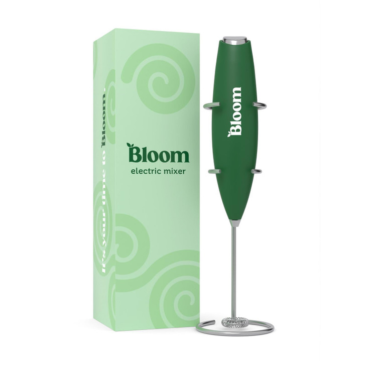 Bloom Nutrition Milk Frother, Hand Mixer, Electric, Handheld Drink Stirrer, Frothing Wand, Foam Maker for Coffee, Matcha, Protein, Greens, Stainless