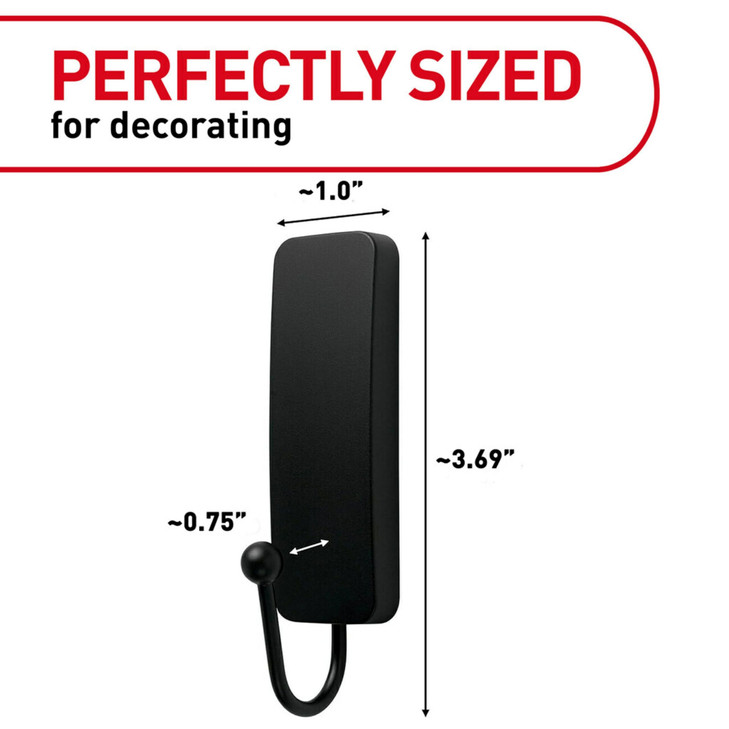 Command Medium Matte Black Wall Hook, 2 Coat Hooks and 4 Strips, Damage-Free Hanging with Adhesive, No Tools Great for Hanging Home Decor, Holds up t