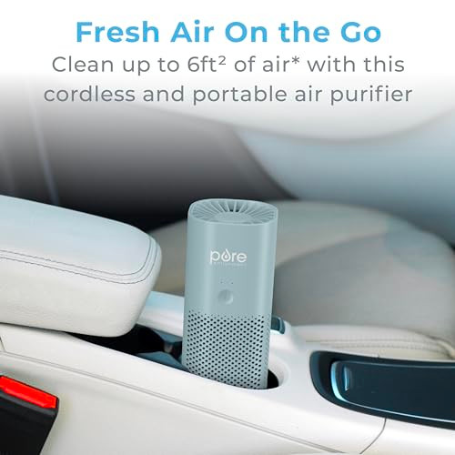 Pure Enrichment® PureZone Mini Portable Air Purifier - Cordless True HEPA Filter Cleans Air & Eliminates 99.97% of Dust, Odors, & Allergens Close to
