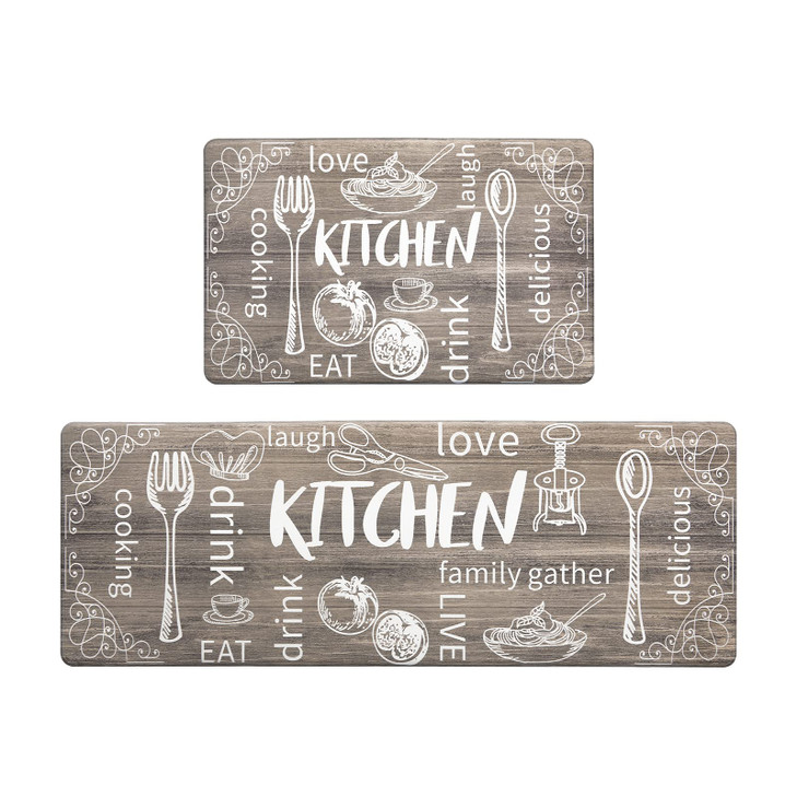 HEBE Kitchen Mats for Floor Set of 2 Thick Anti Fatigue Mat for Cushioned, Waterproof Non-Slip Rugs Comfort Standing Chef Mat for Kitchen Sink, Laund