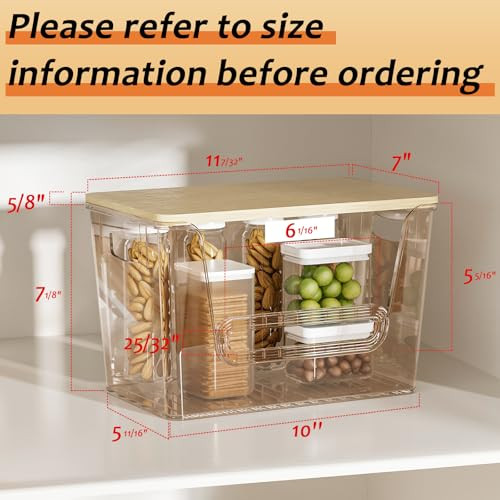 Delamu 2 Set Pantry Organizers and Storage, Trash Bag Holder Under Sink Organizer for 4-13 Gal Bags, Trash Bag Dispenser with Bamboo Top for Onion, P