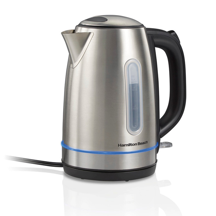 Hamilton Beach Electric Tea Kettle, Water Boiler & Heater, 1.7 Liter, Cordless Serving, 1500 Watts for Fast Boiling, Auto-Shutoff and Boil-Dry Protec