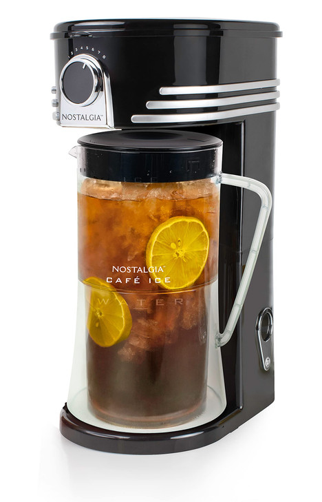 Nostalgia 3-Quart Iced Tea & Coffee Brewing System With Double-Insulated Pitcher, Strength Selector & Infuser Chamber, Also Perfect For Lattes, Lemon