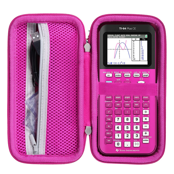 Khanka Stroage Case for Texas Instruments TI - 84 Python/TI-83 Plus/TI-84 Plus/TI-84 Plus CE Color Graphing Calculator, Case Only(Positively Pink)
