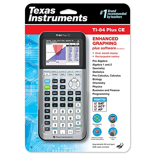 Texas Instruments TI-84 Plus CE Python Color Graphing Calculator, Galaxy Gray (Metallic)