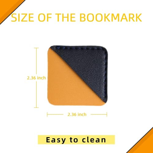9PCS Leather Square Bookmarks for Reading Lovers, Corner Page Book Marks, Personalized Reading Accessories for School, Office and Home Supplies