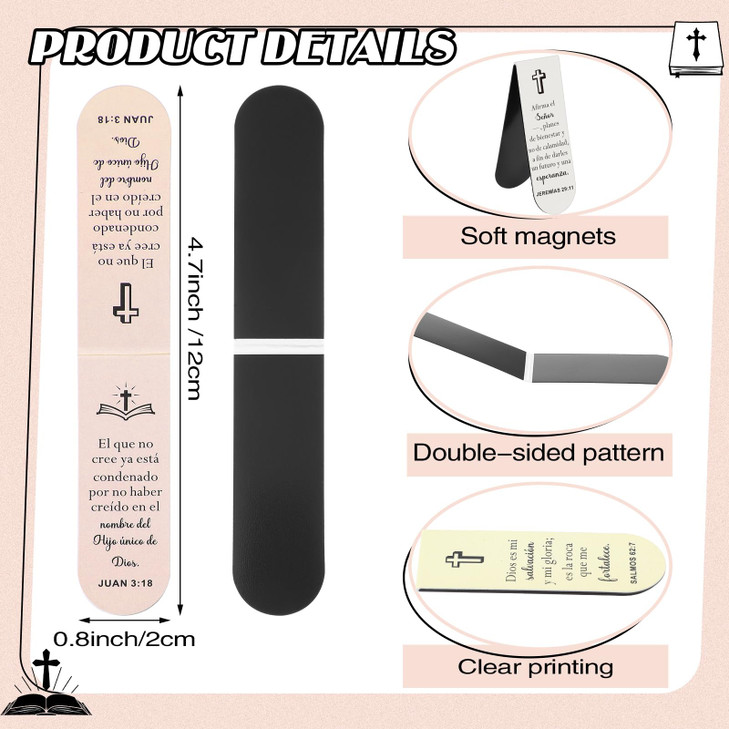 100 Pack Catholic Bookmark for Woman Spanish Bible Verse Magnetic Bookmarks Separadores De Biblia En Español Spanish Christian Gifts Bulk for Church