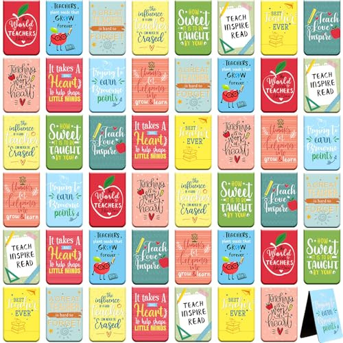 Zonon 24 Pcs Magnetic Bookmarks Bulk Teachers Appreciation Gifts Thank You Gifts for Teacher Double Sided Magnet Book Markers for Teachers Reading Su