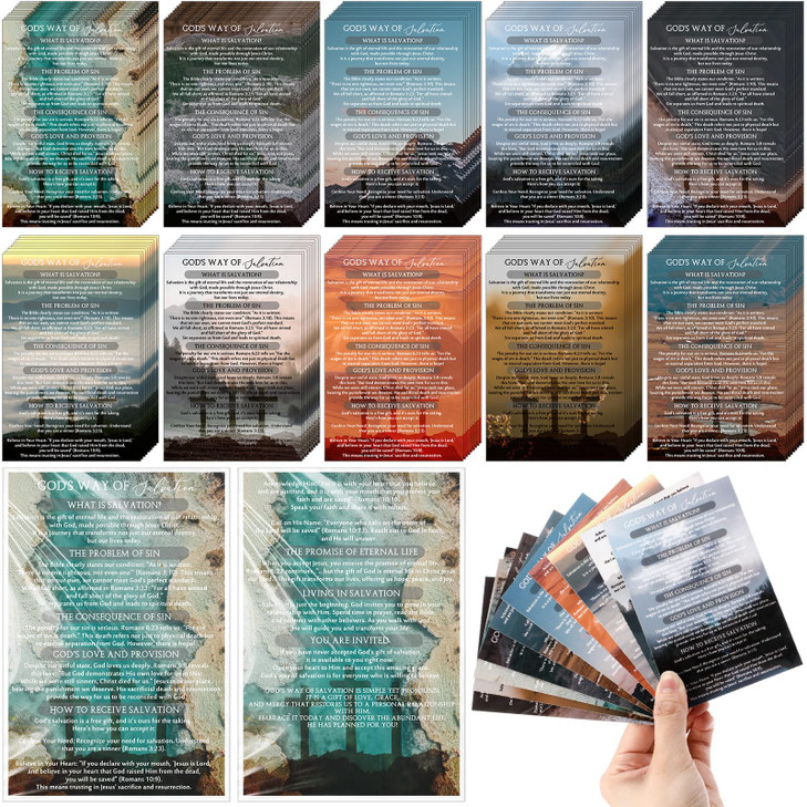 200 Pcs Gospel Tract Cards Bulk Bible Plan of Salvation Cards Pocket Holy Postcards 4.7 x 3 Inch Christian Bible Verses Inspirational Church Religiou