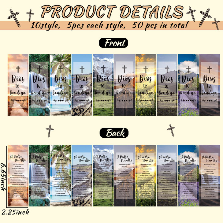 50 Set Spanish Christian Gifts Bulk for Women Bible Verse Ballpoint Pens Religious Bookmark God Bless You Regalos Cristianos Para Mujer En Espanol fo