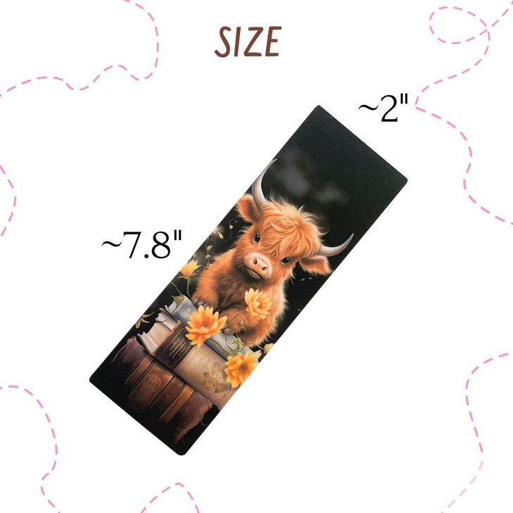 Highland Cow Bookmarks 10PC Page Markers for Book Lovers Teacher Office Stationery Supplies Animal Bulk Gift Set Fun Office Reading Accessories Booki