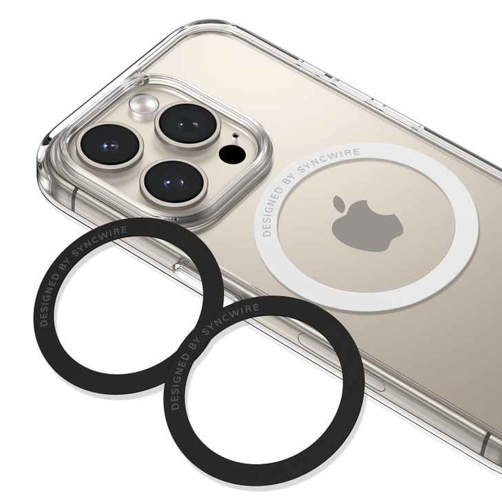 Syncwire Magnetic Metal Ring(3 Pack), Compatible with MagSafe Sticker, Support Wireless Charging, Universal Magnetic Conversion Kit for iPhone, Galax
