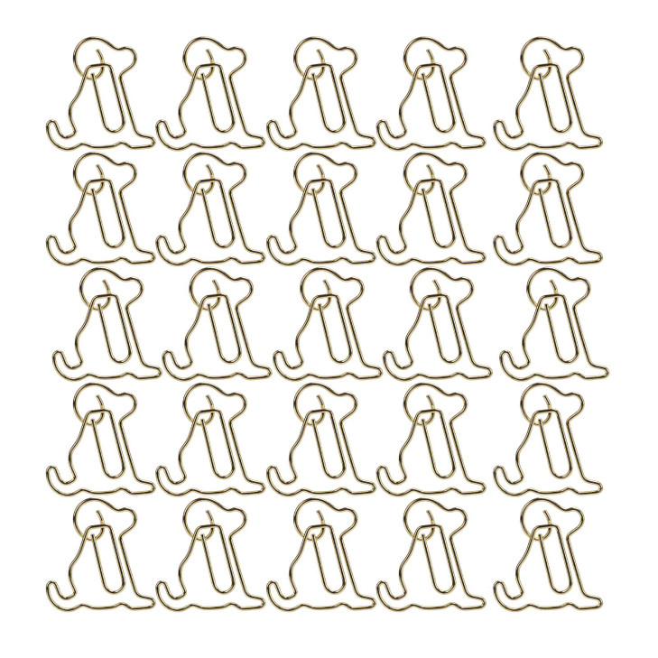 25 Pcs Bronze Color Dog Shaped Paper Clips Cute Animal Bookmarks Animal Shaped Cute Paperclip for Office School Supplies Bookmark Office School Party
