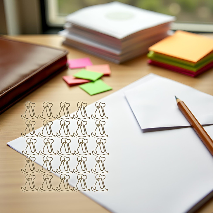 25 Pcs Bronze Color Dog Shaped Paper Clips Cute Animal Bookmarks Animal Shaped Cute Paperclip for Office School Supplies Bookmark Office School Party