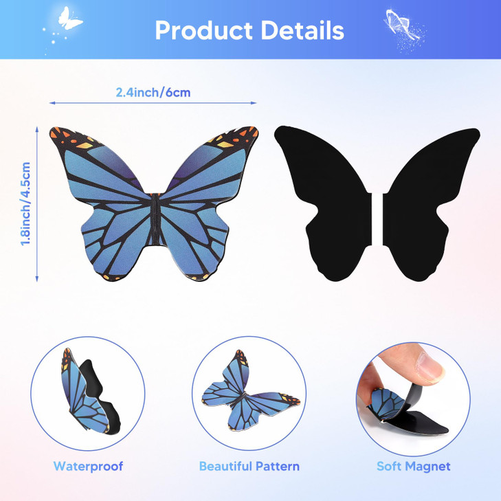50 Pieces Butterfly Magnetic Bookmarks, Foldable Butterfly Bookmarks, Beautiful Book Marks for Reading Women Book Lovers, Cute Page Markers Clip for